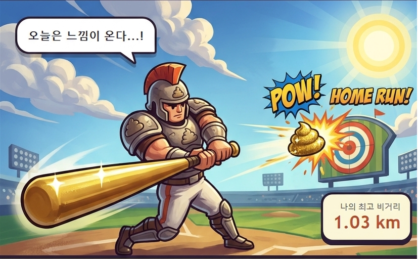 똥 홈런 레전드 메인 화면